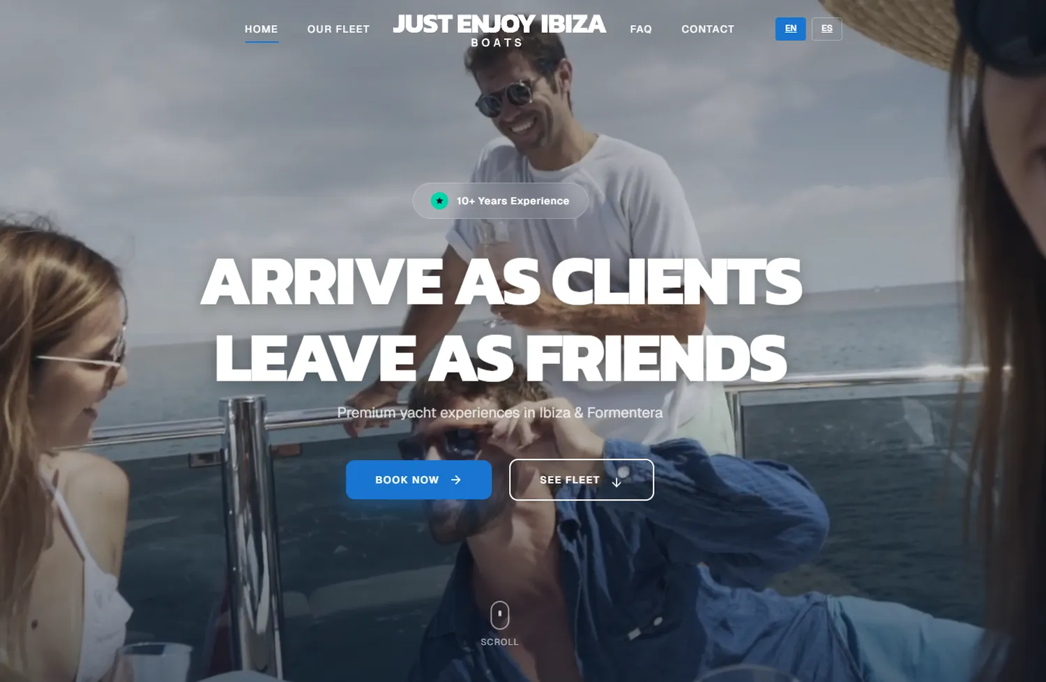 Site realizat pentru Just Enjoy Ibiza Boats, Spania